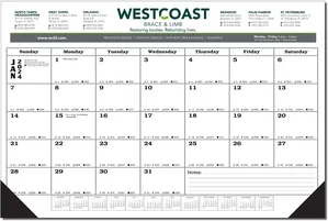 Full Color 12 Sheet Desk Pad Calendar
