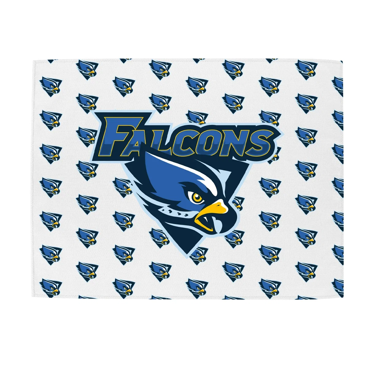 Microfiber rally towel printed in full color across the surface