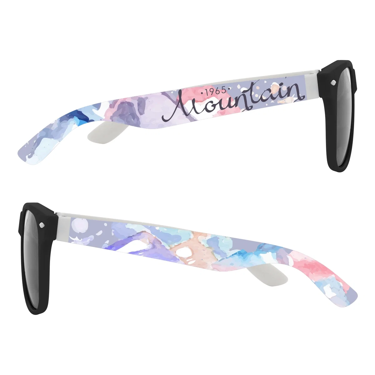 Colorblock sunglasses with contrasting frames and temples