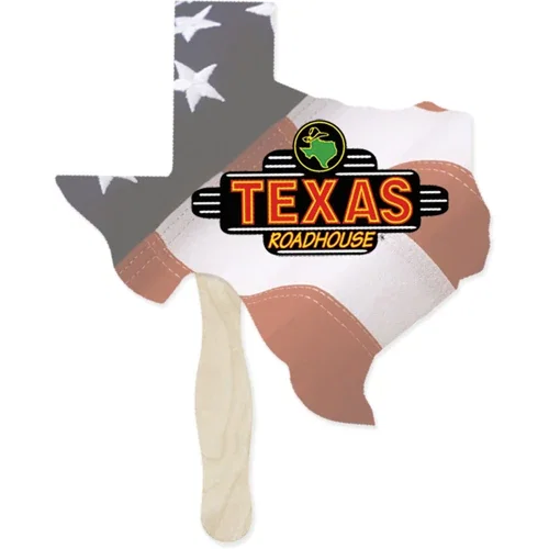 Full-color hand fan in flower shape, UV-coated event giveaway