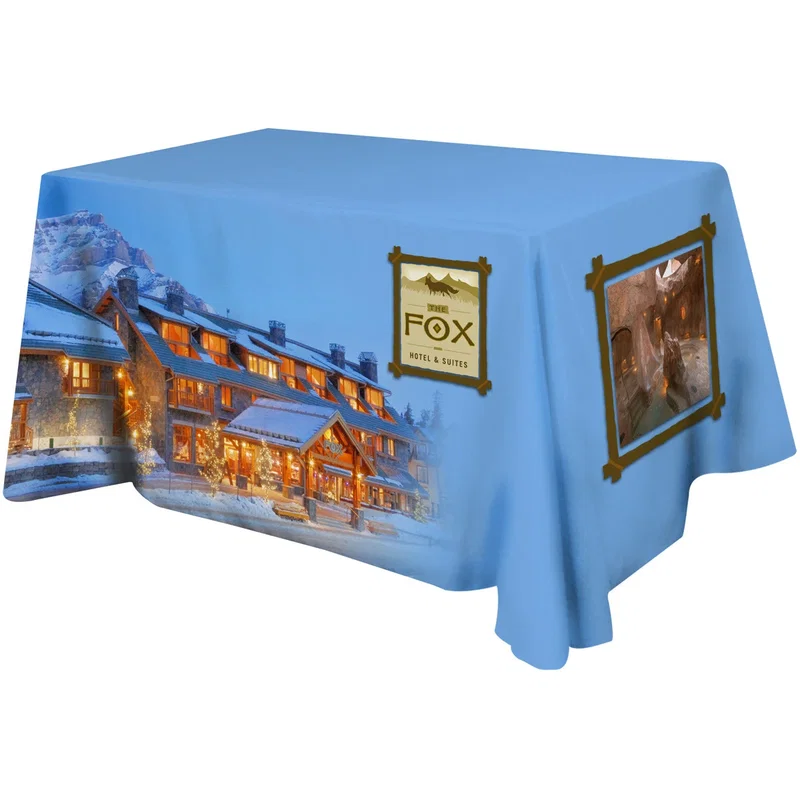 All Over Full Color Dye Sub Table Cover - flat poly 4-sided, fits 4' table — view 2