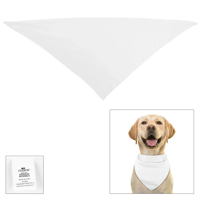 Full Color Large Triangle rPET Pet Bandana — view 3
