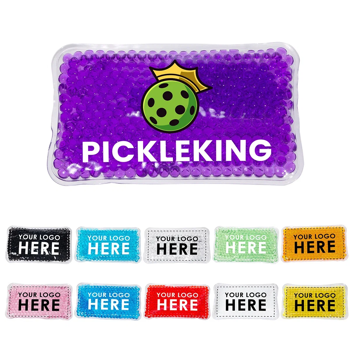 Custom Full Color Mini Aqua Pearls Hot/Cold Pack, front view of the branded hot/cold pack