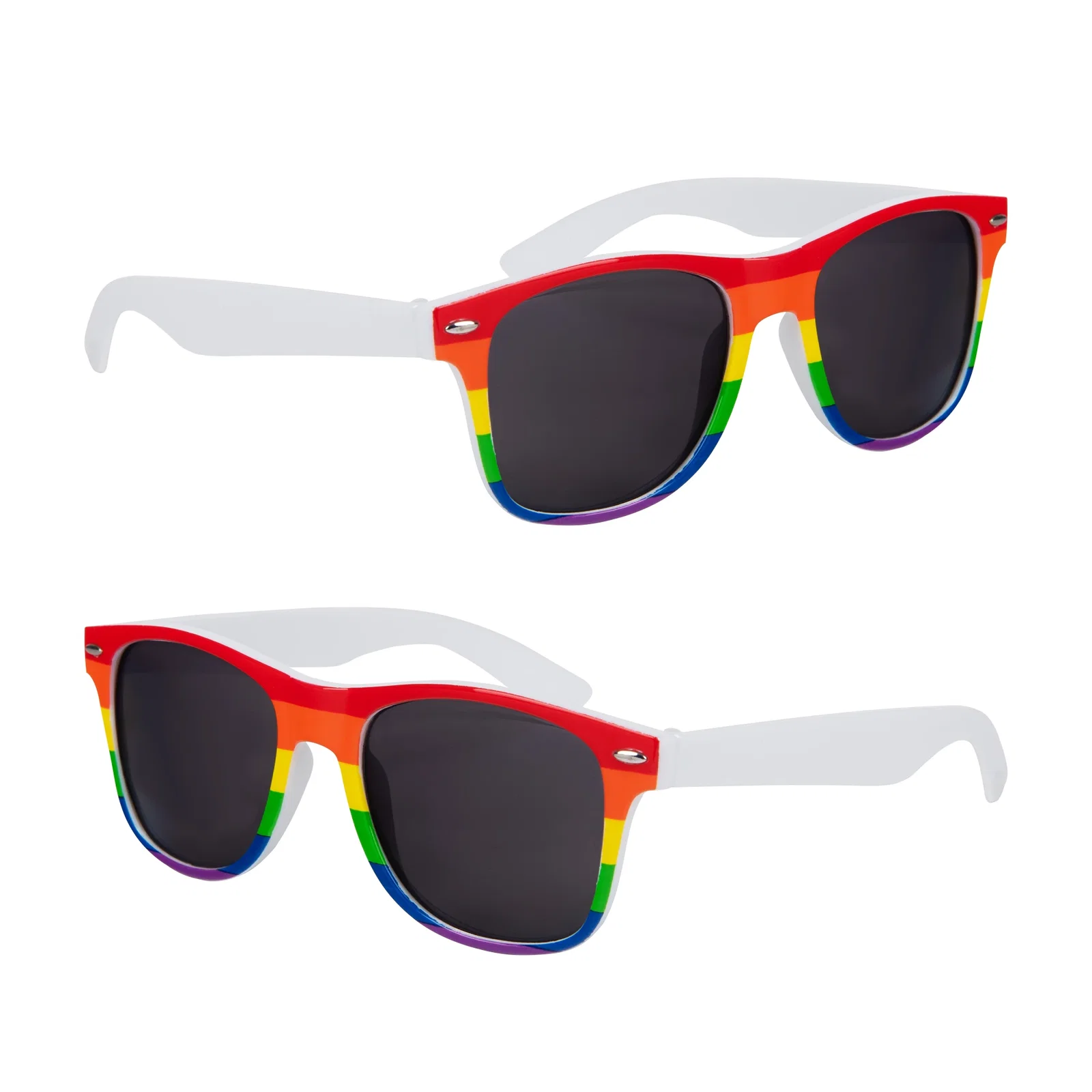 Angled shot of the tinted lenses and colorful front