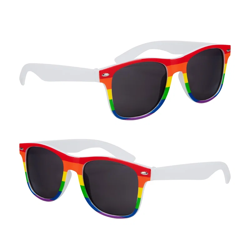Angled shot of the tinted lenses and colorful front