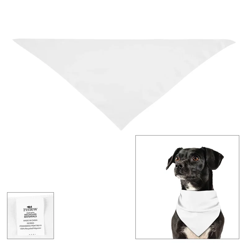 Full Color Small Triangle rPET Pet Bandana — view 3