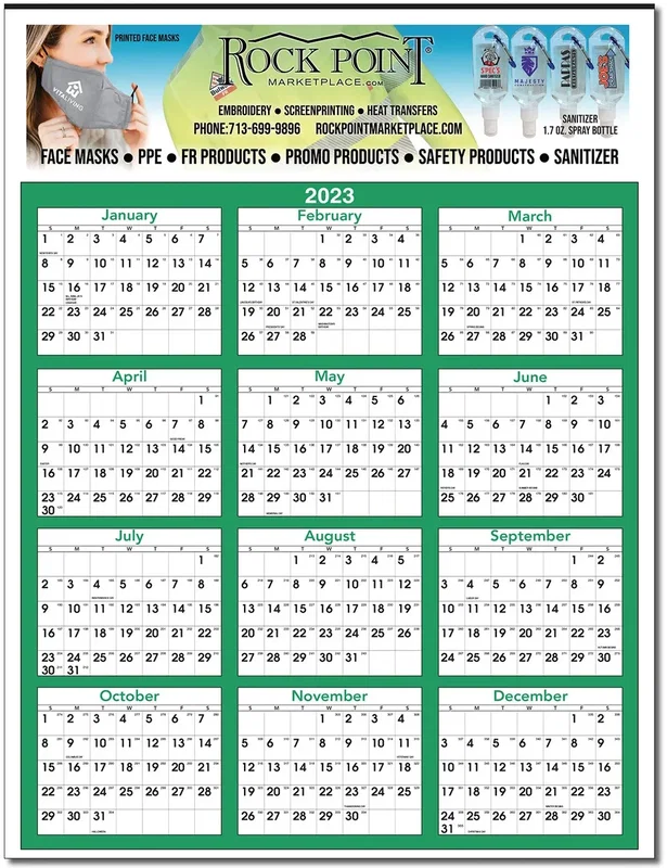 Full Color Yearly View Calendar β view 1