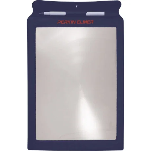 Full-page 3x Fresnel sheet magnifier with top pen holder, front view