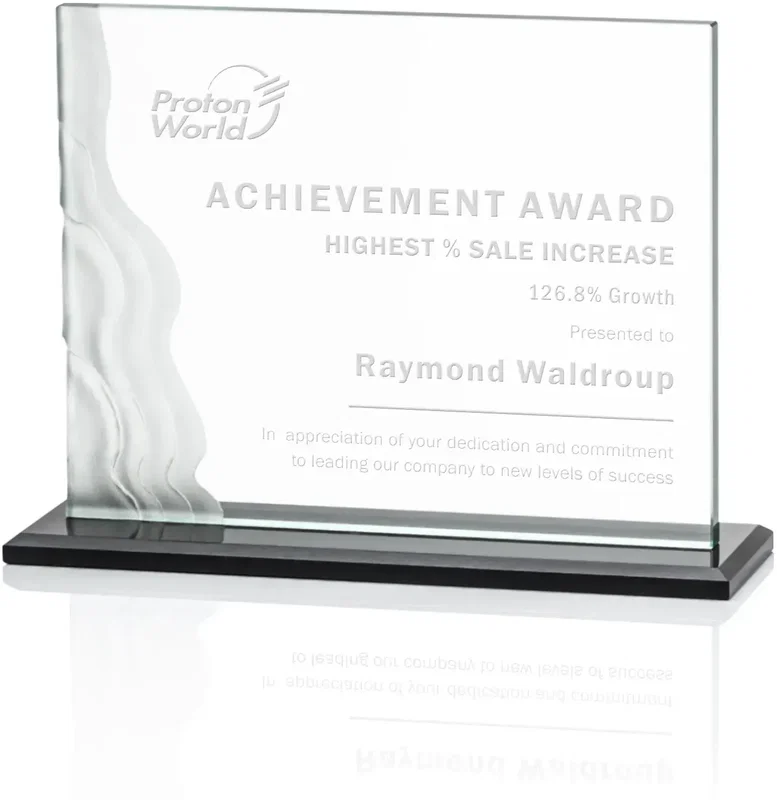 Custom Fullerton Waterfall Etched Business Award — view 2