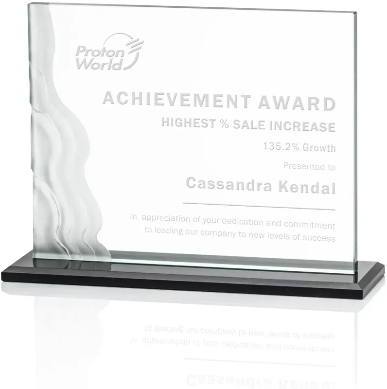 Custom Fullerton Waterfall Etched Business Award — view 3