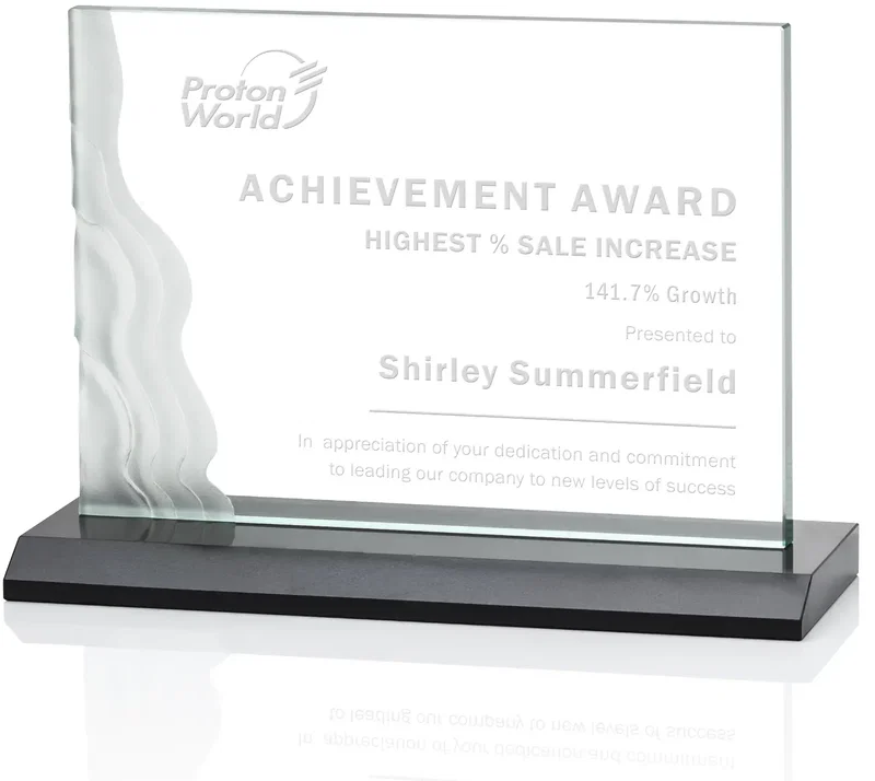 Custom Fullerton Waterfall Etched Business Award — view 5