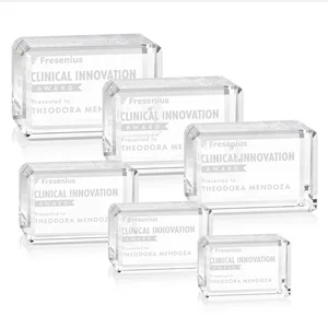 Horizontal Crystal Cube Award, 1.5"-3.5" in 6 Sizes