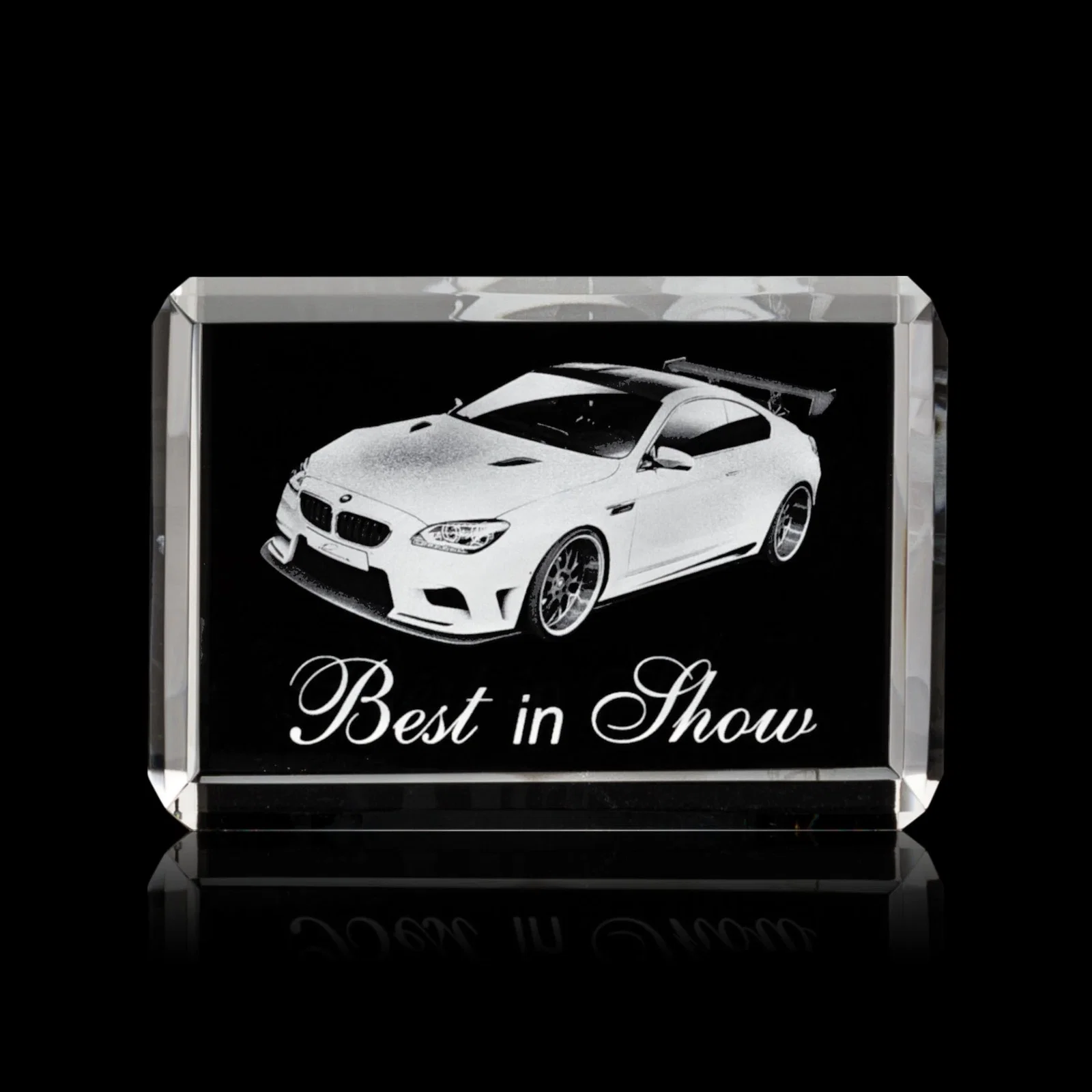 Custom Horizontal Crystal Cube Award, 1.5"-3.5" in 6 Sizes, client appreciation gift for company anniversary events