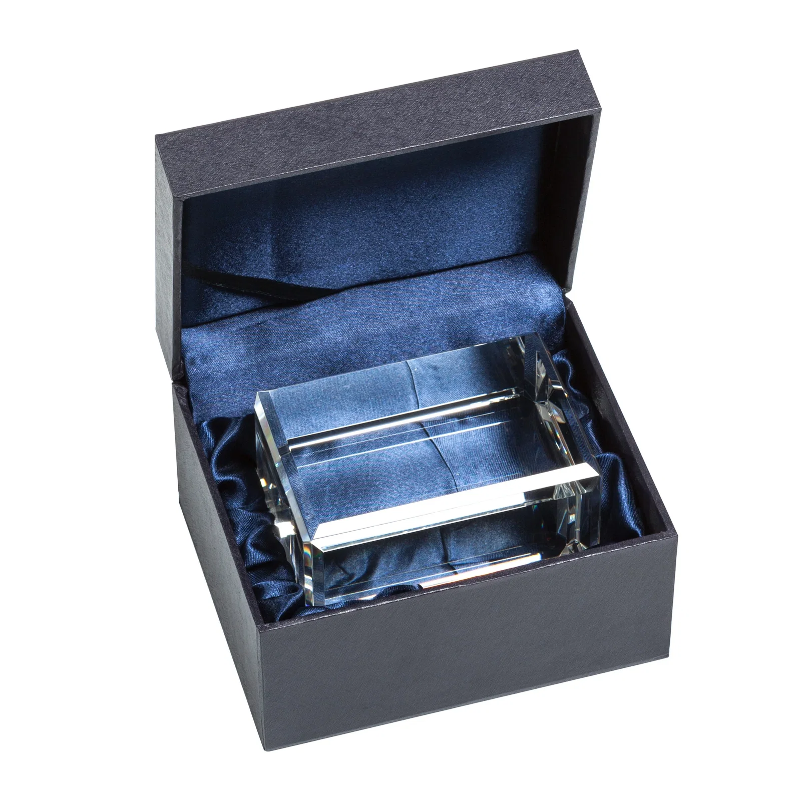 Personalized Horizontal Crystal Cube Award, 1.5"-3.5" in 6 Sizes, client appreciation gift for retirement presentations
