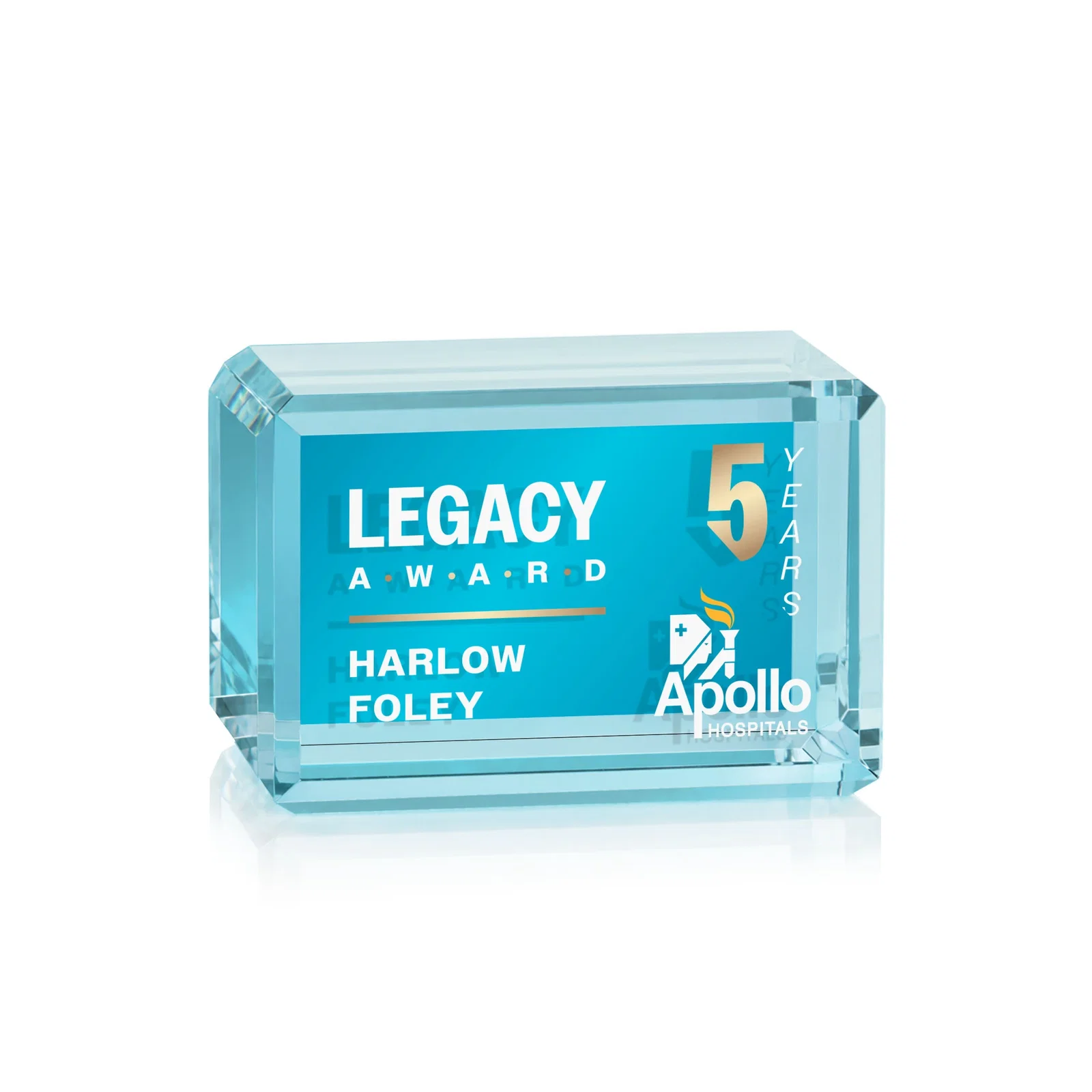 Promotional Horizontal Crystal Cube Award, 1.5"-3.5" in 6 Sizes, client appreciation gift for service anniversary gifts