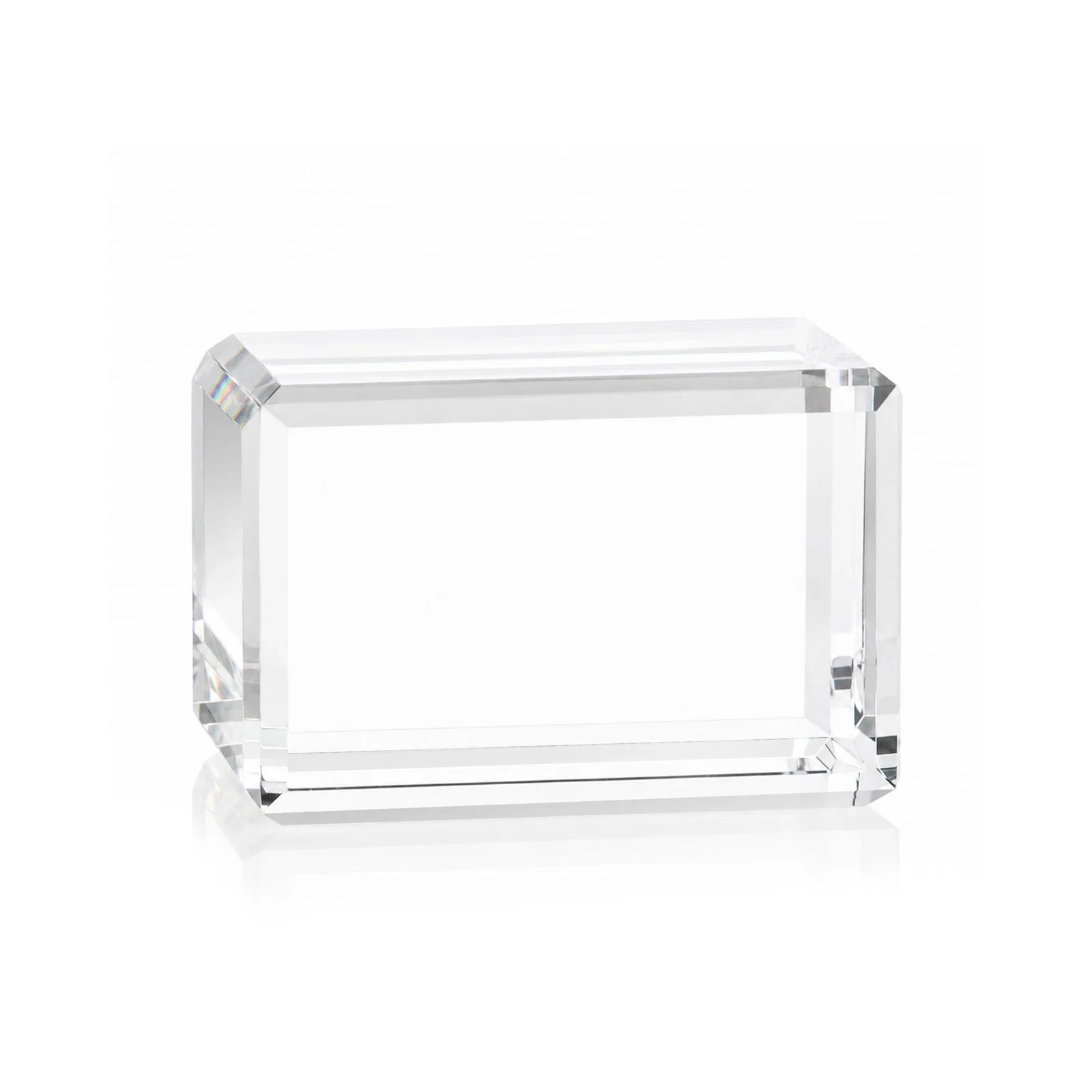 Promotional Horizontal Crystal Cube Award, 1.5"-3.5" in 6 Sizes, client appreciation gift for dealer and partner awards