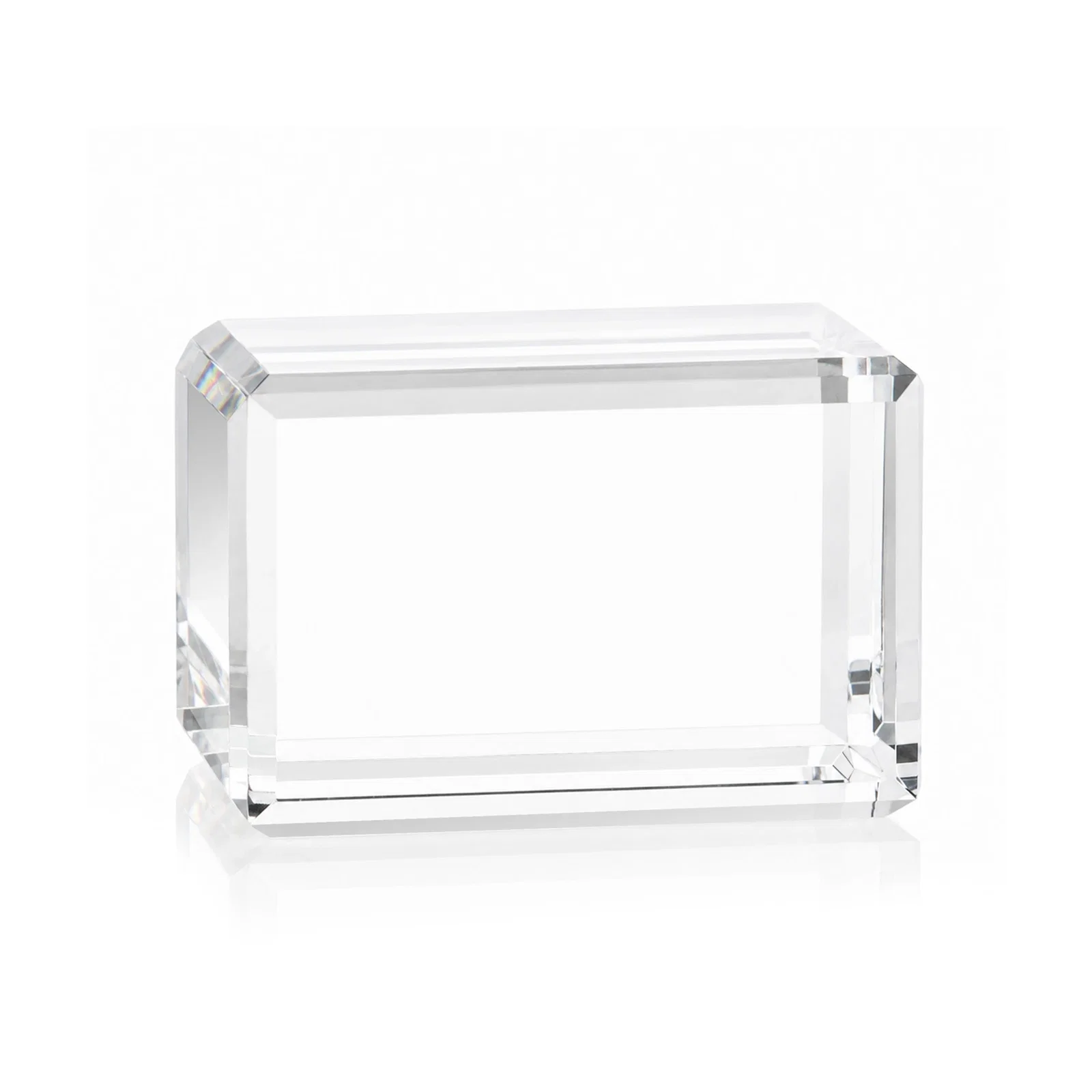 Promotional Horizontal Crystal Cube Award, 1.5"-3.5" in 6 Sizes, client appreciation gift for company anniversary events