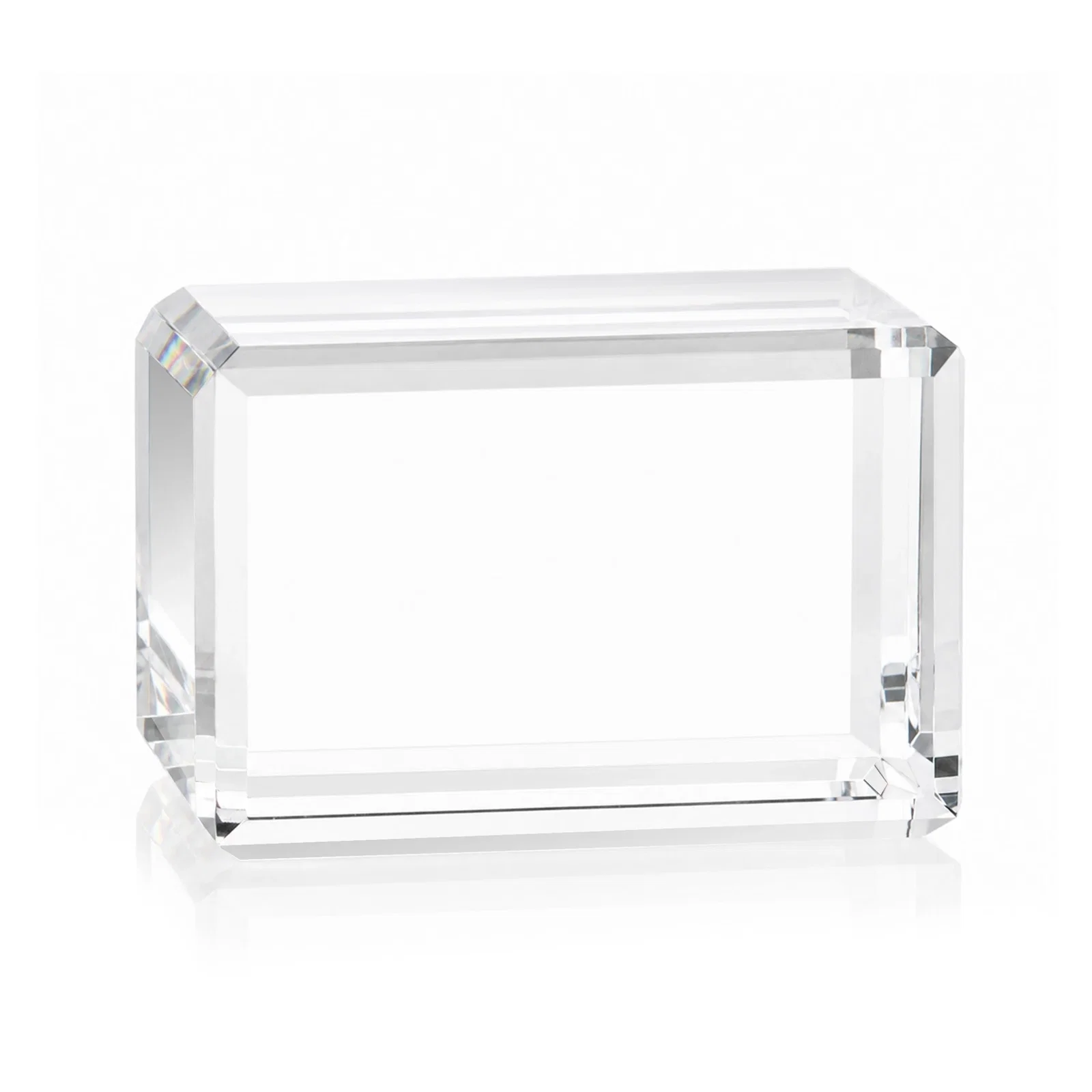 Branded Horizontal Crystal Cube Award, 1.5"-3.5" in 6 Sizes, client appreciation gift for corporate award ceremonies
