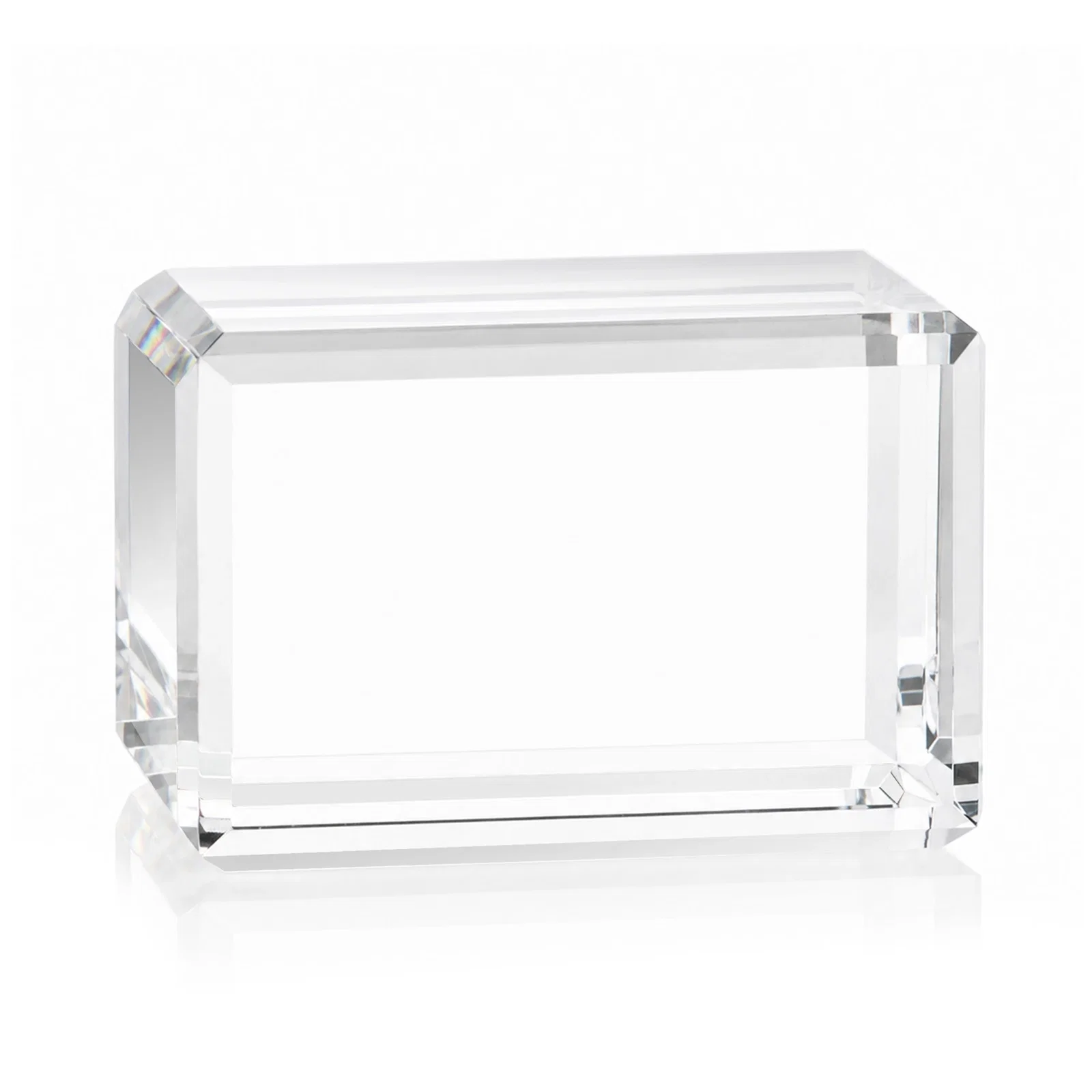 Branded Horizontal Crystal Cube Award, 1.5"-3.5" in 6 Sizes, client appreciation gift for service anniversary gifts