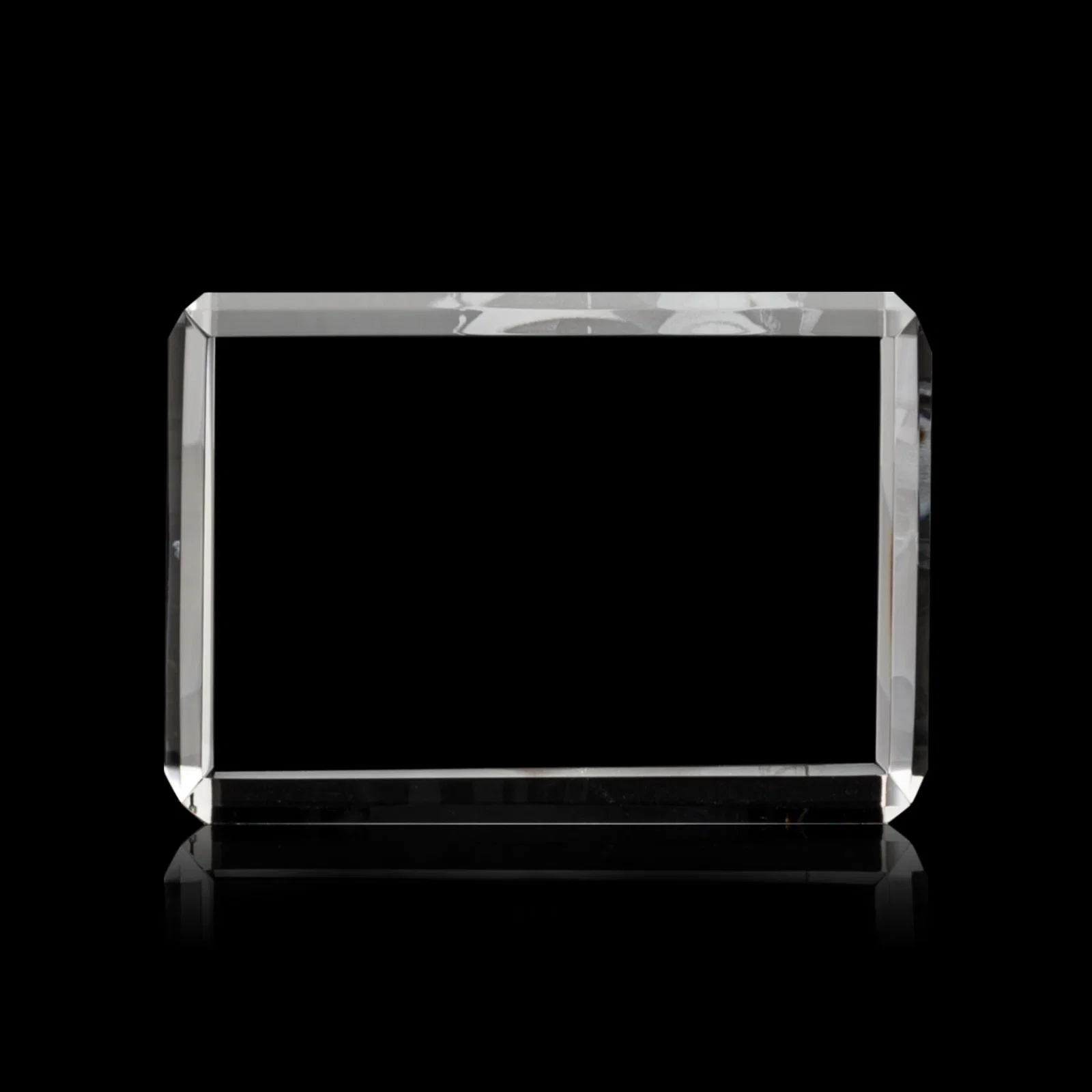 Branded Horizontal Crystal Cube Award, 1.5"-3.5" in 6 Sizes, client appreciation gift for sales achievement awards