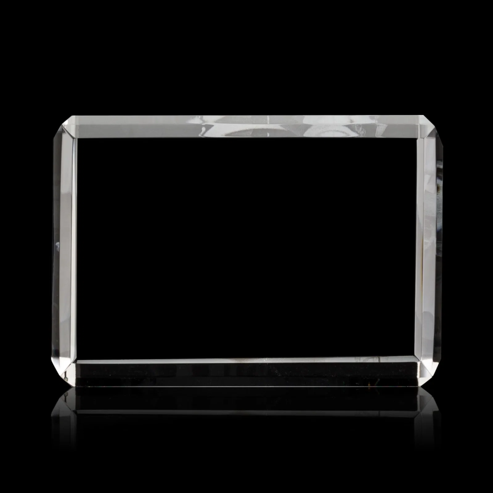 Branded Horizontal Crystal Cube Award, 1.5"-3.5" in 6 Sizes, client appreciation gift for donor appreciation