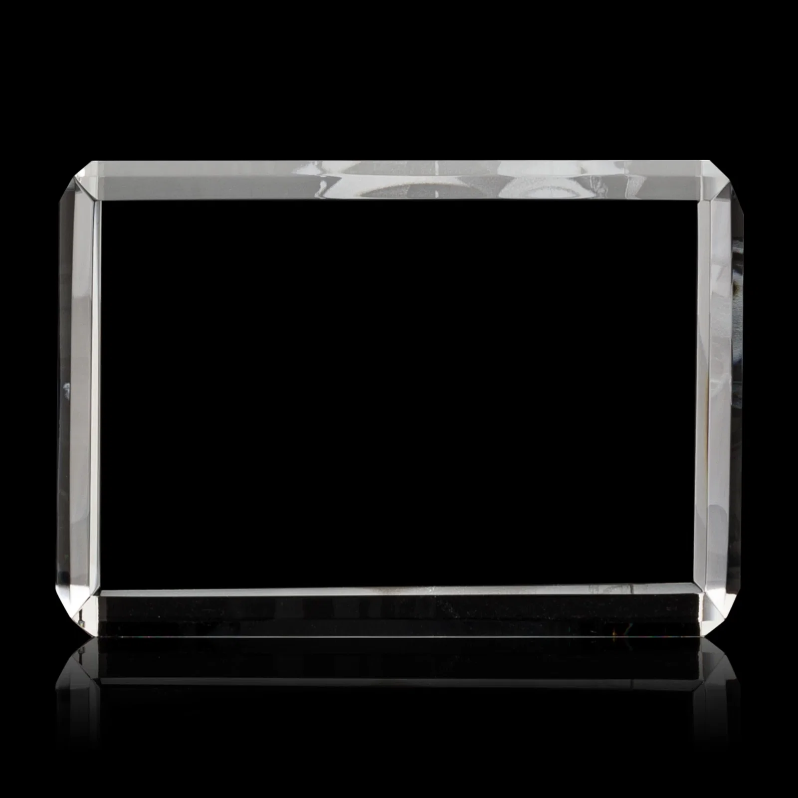 Branded Horizontal Crystal Cube Award, 1.5"-3.5" in 6 Sizes, client appreciation gift for safety achievement programs