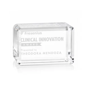 Horizontal Crystal Cube Award, 1.5"-3.5" in 6 Sizes