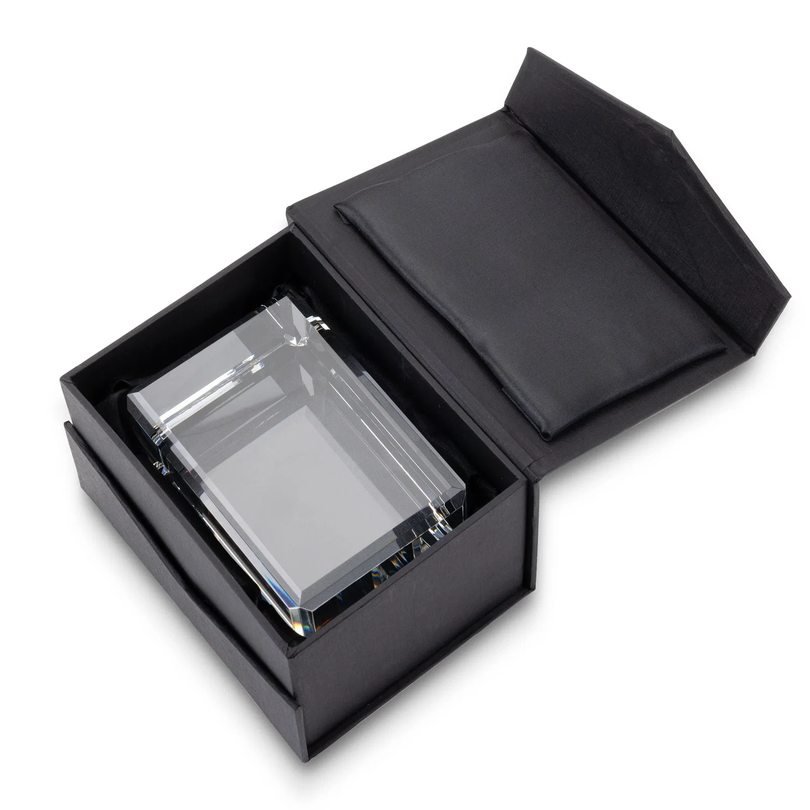 Custom Horizontal Crystal Cube Award, 1.5"-3.5" in 6 Sizes, client appreciation gift for graduation ceremonies