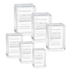 Vertical Crystal Cube Award, 1.5"-3.5" in 6 Sizes