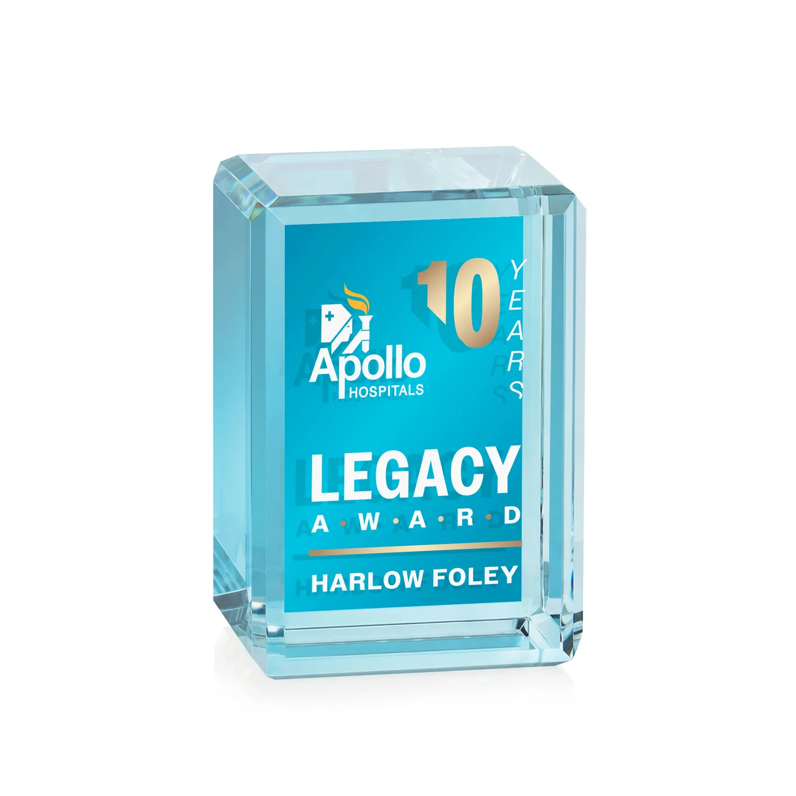 Personalized Vertical Crystal Cube Award, 1.5"-3.5" in 6 Sizes, client appreciation gift for graduation ceremonies