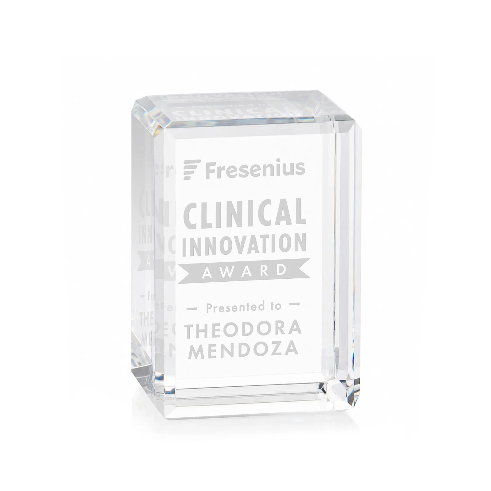 Custom Vertical Crystal Cube Award, 1.5"-3.5" in 6 Sizes, client appreciation gift for service anniversary gifts