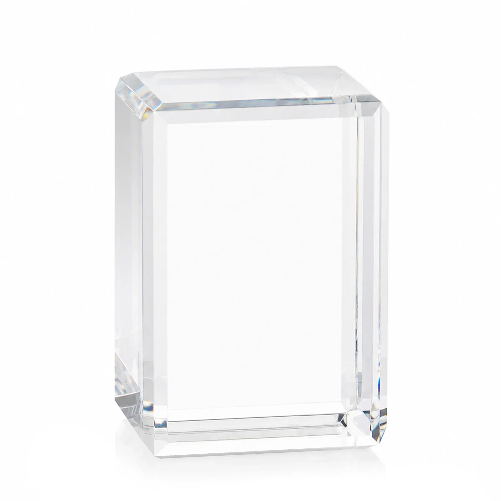 Promotional Vertical Crystal Cube Award, 1.5"-3.5" in 6 Sizes, client appreciation gift for company anniversary events