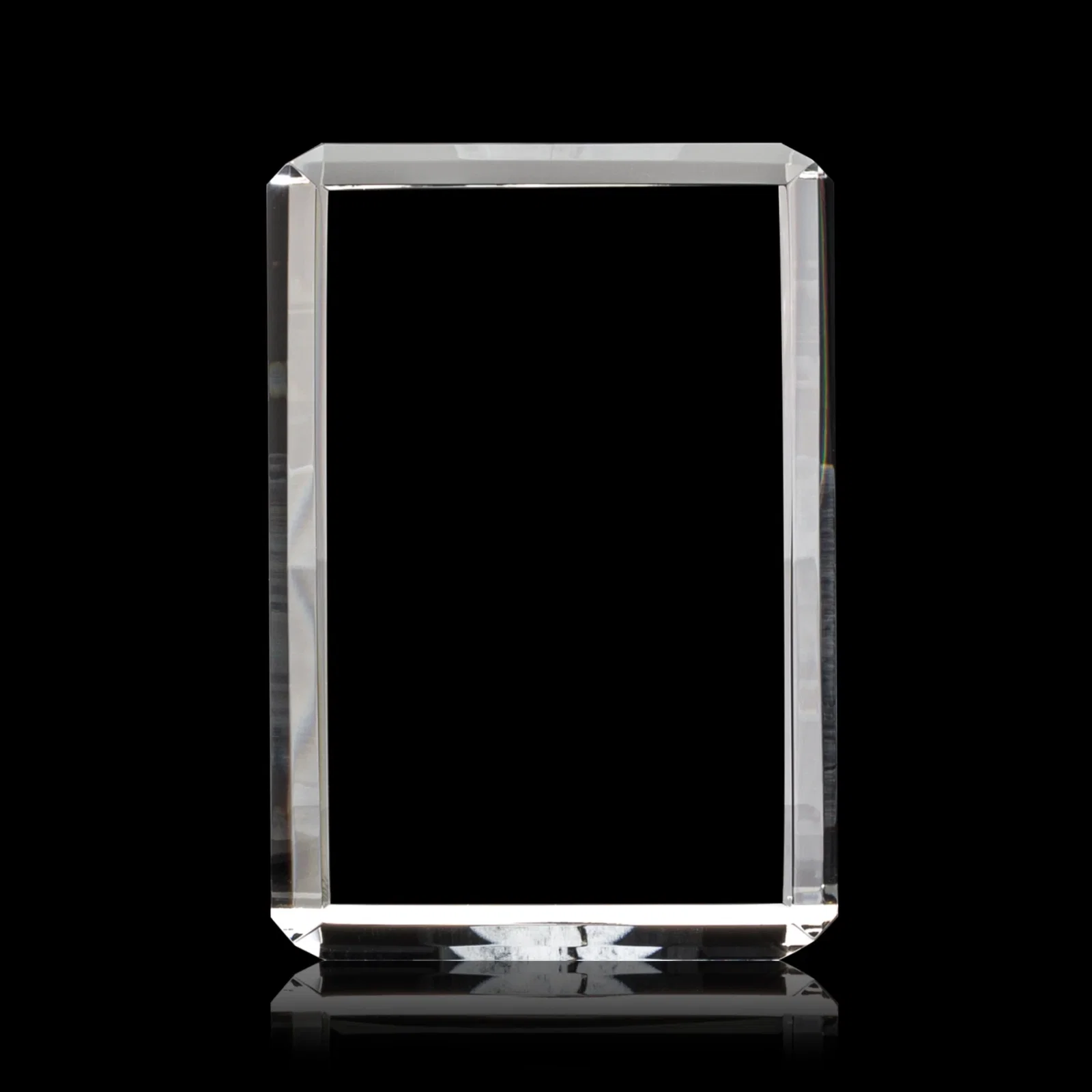 Branded Vertical Crystal Cube Award, 1.5"-3.5" in 6 Sizes, client appreciation gift for retirement presentations