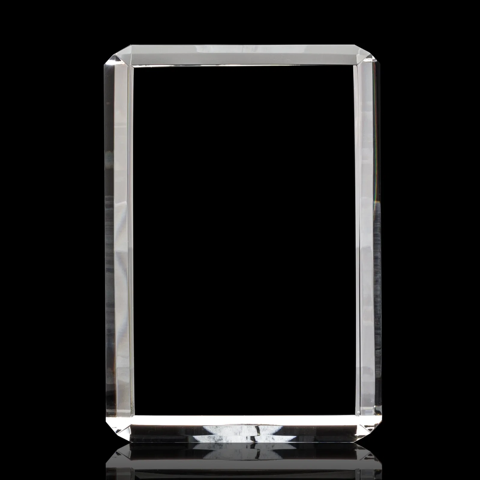 Branded Vertical Crystal Cube Award, 1.5"-3.5" in 6 Sizes, client appreciation gift for donor appreciation