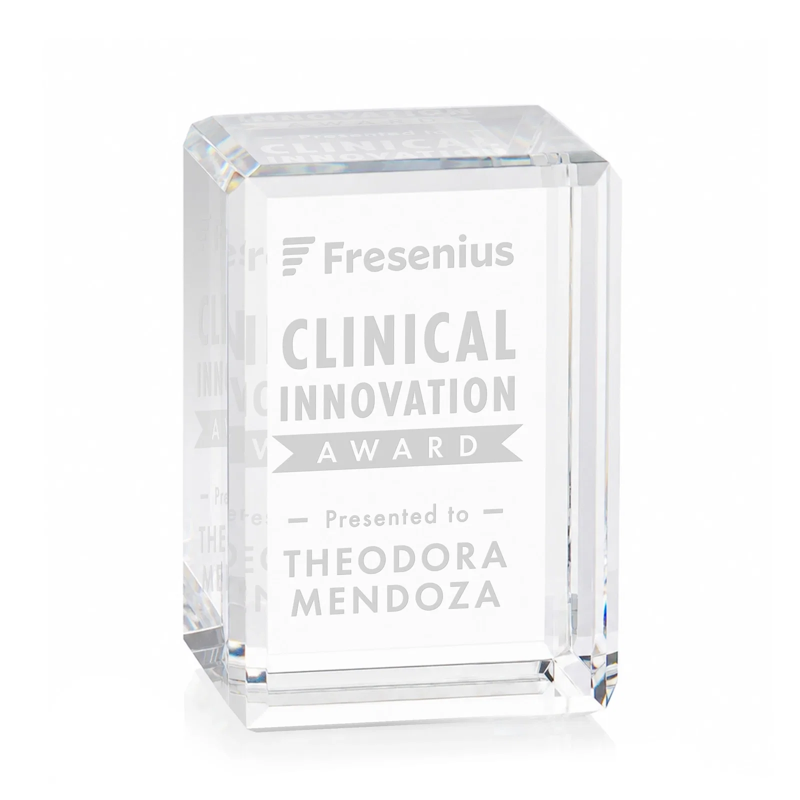 Custom Vertical Crystal Cube Award, 1.5"-3.5" in 6 Sizes, client appreciation gift for team milestone celebrations