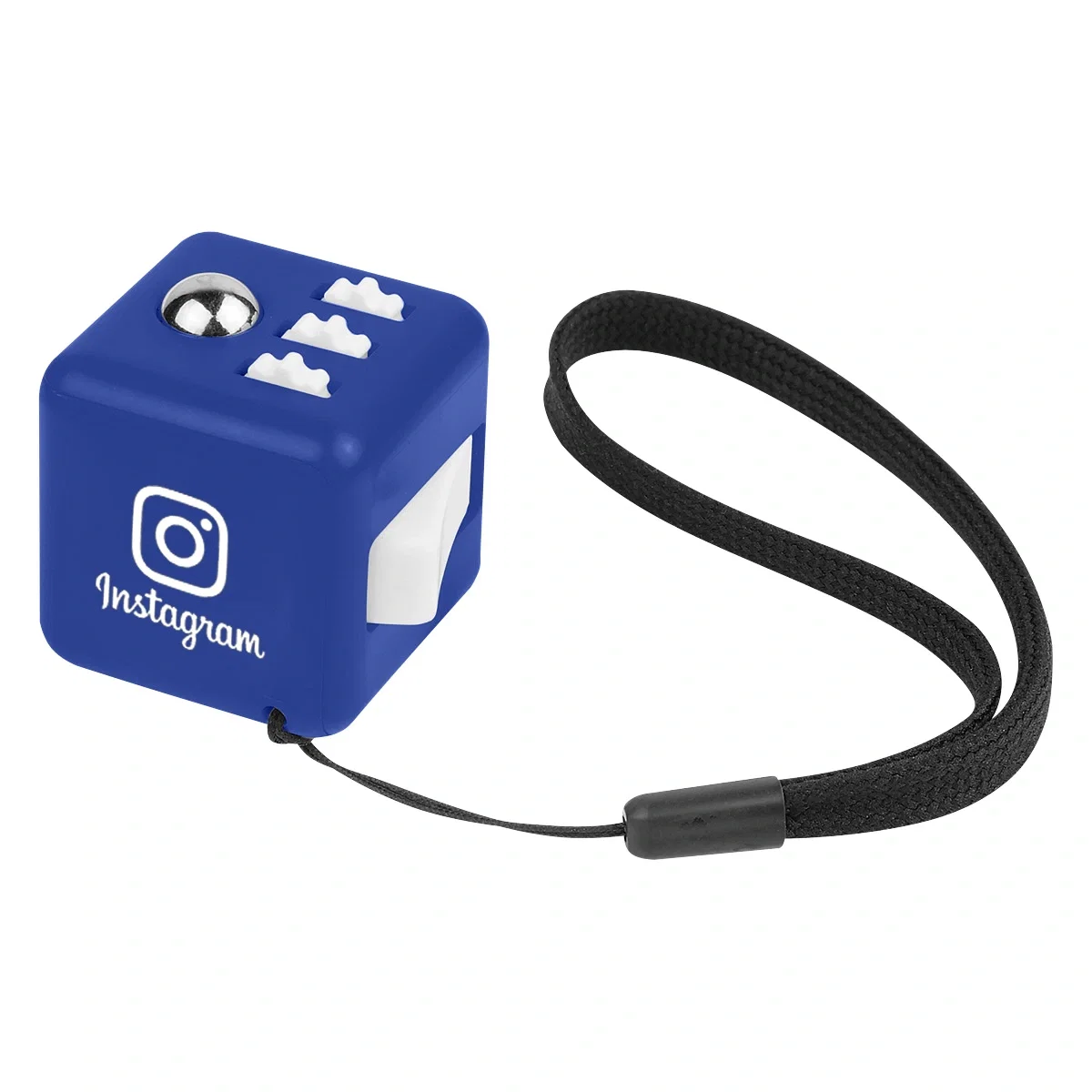 Handheld fidget cube measuring an inch and a half per side