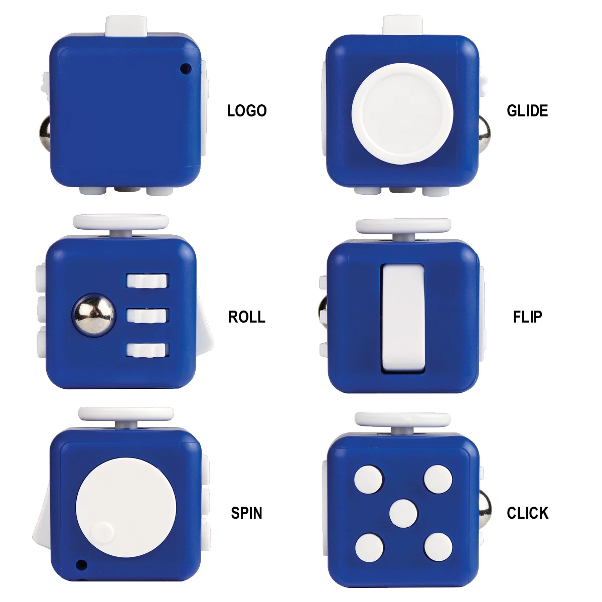 Three visible sides of the cube shown at once