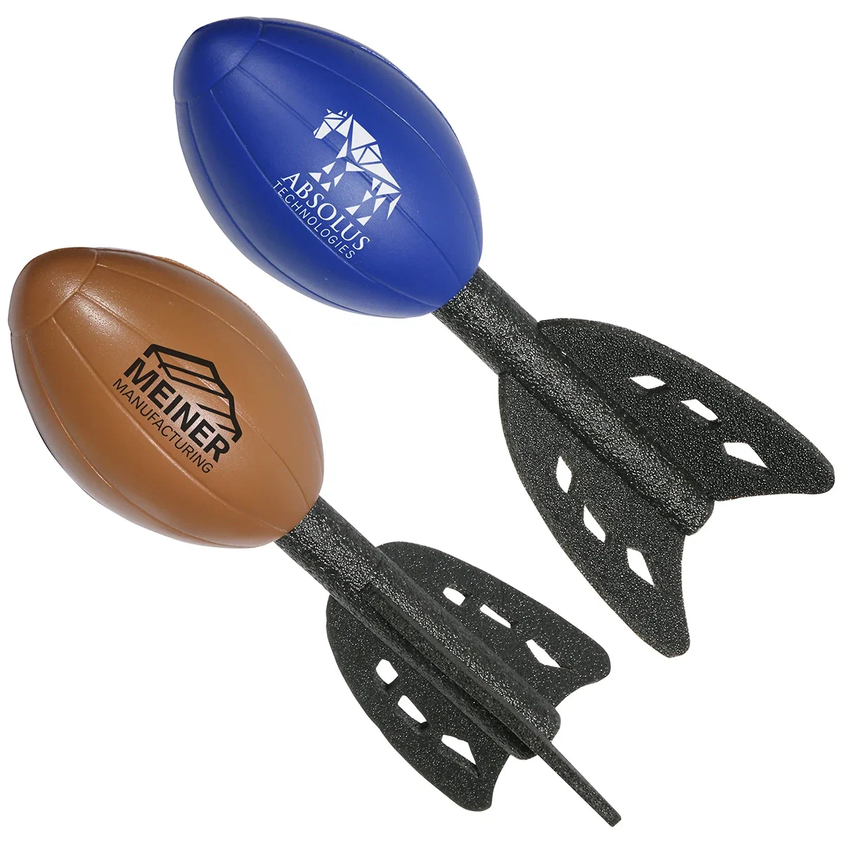 Fun Flinger foam football-shaped toy with padded shaft and tail rudders