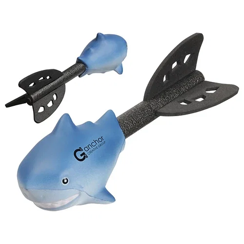 Fun Flinger Shark Throwing Toy, custom branded padded shark flying toss toy