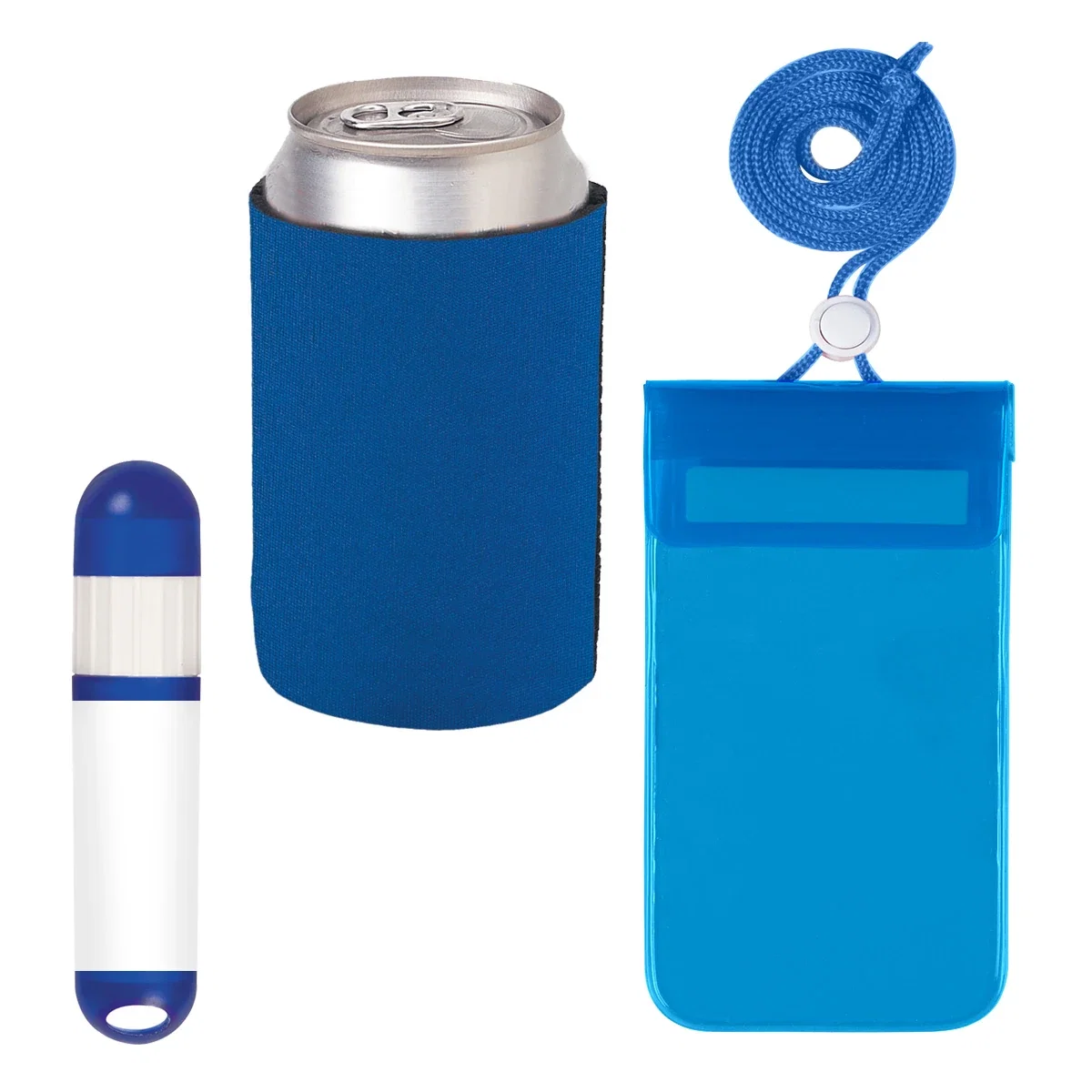 Contents arranged together for a beach outing