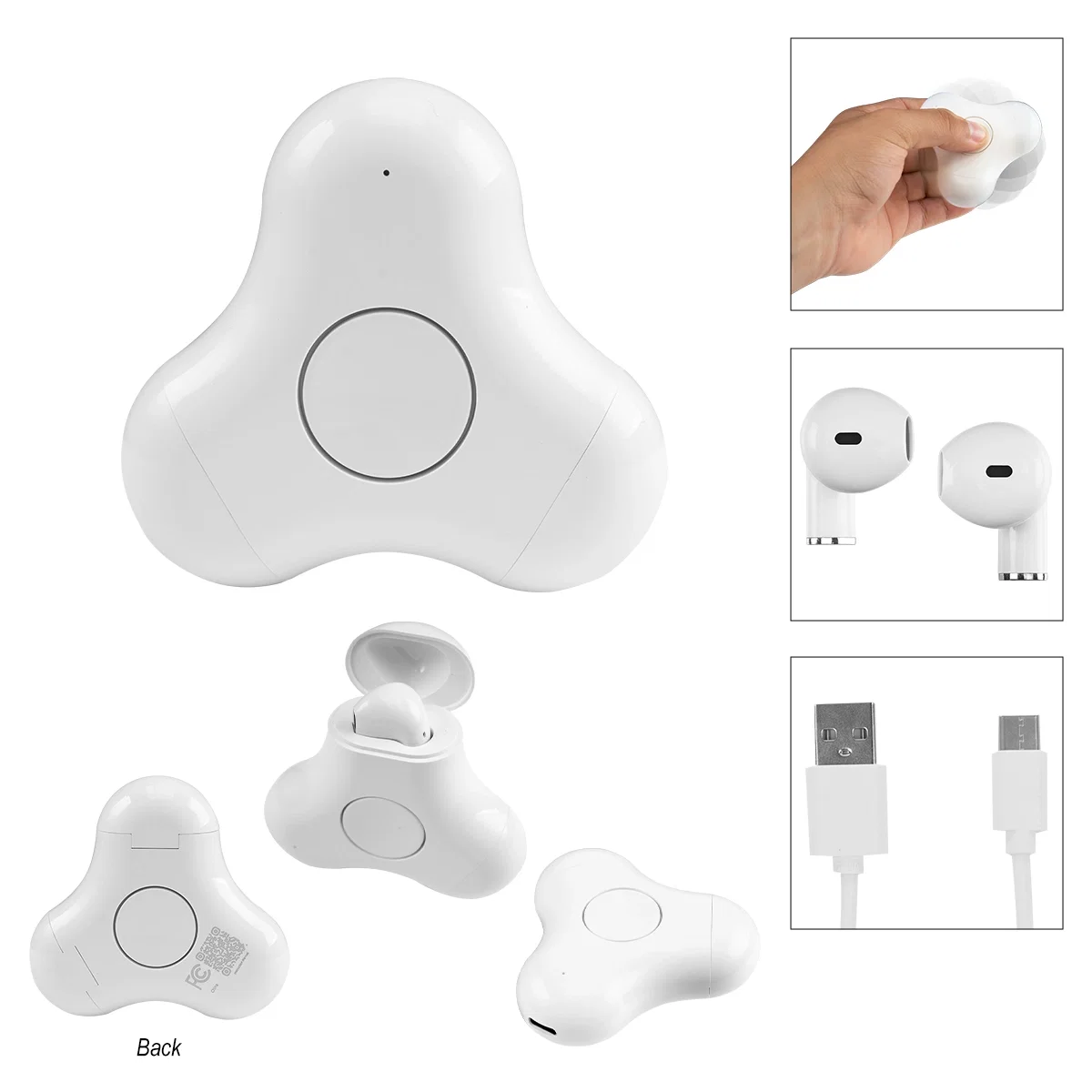 Case opened to reveal both wireless buds inside