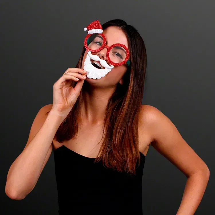 Funny Moustache Santa Glasses (NON-Light Up) — view 3