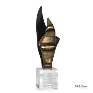 Fused Gold Art Glass Flame Award