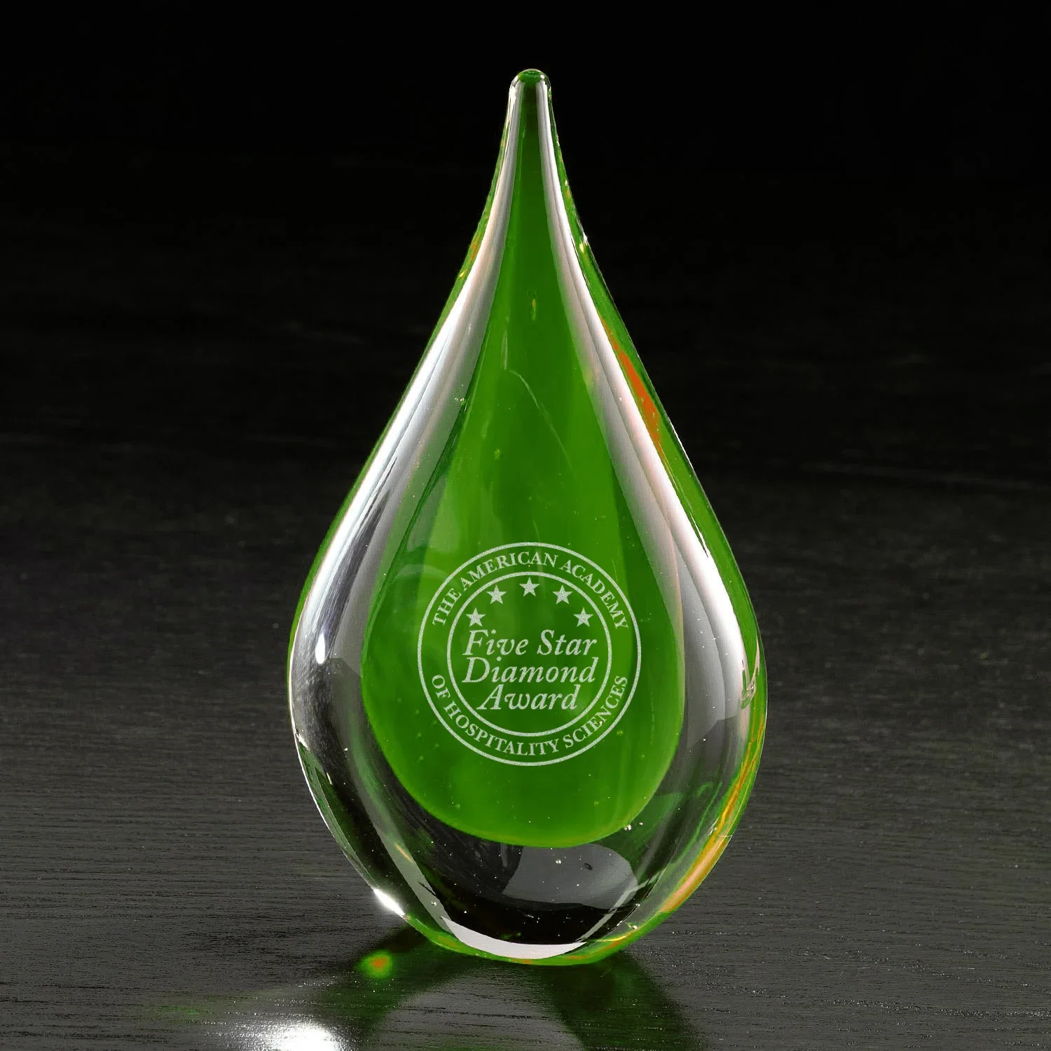 Fusion Art Glass Award w/ Clear Base — Green — view 3