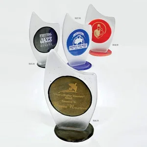 Glass Peak Award With Frosted Finish Over Fused Color