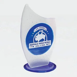 Glass Peak Award With Frosted Finish Over Fused Color