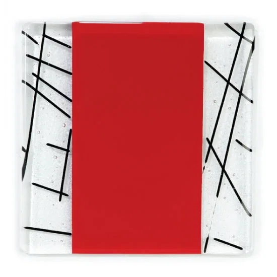 Custom Fused Art Glass Plaque With Transparent Wall-Blending Cutouts for volunteer appreciation