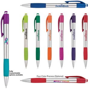 Custom Fusion Silver Gripper Pen