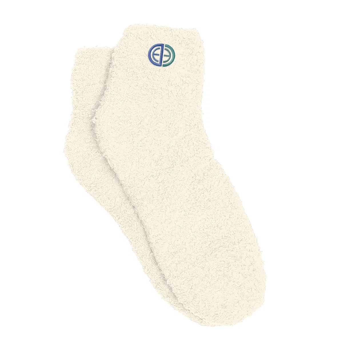 Pair of fuzzy socks folded together in a neat stack