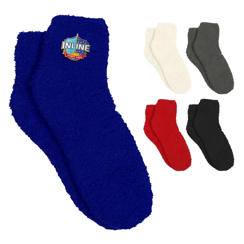 Fuzzy Socks With Woven Patch — view 2